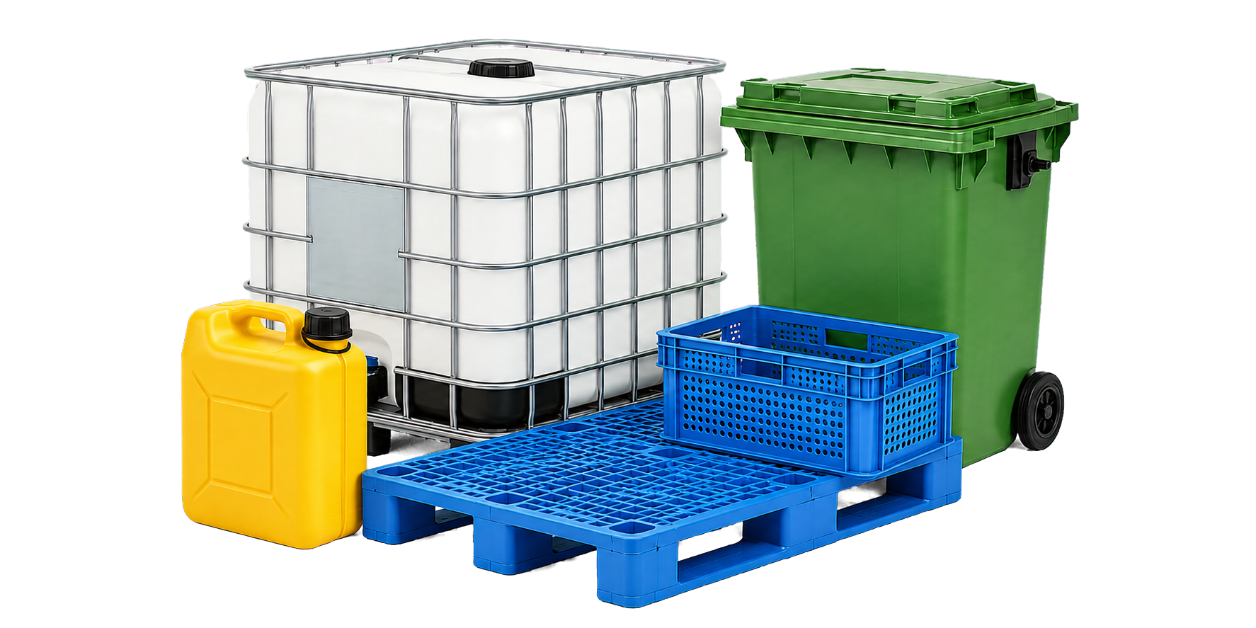 NextBridge plastic pallet, crate, jerry can, IBC tank and waste bin range