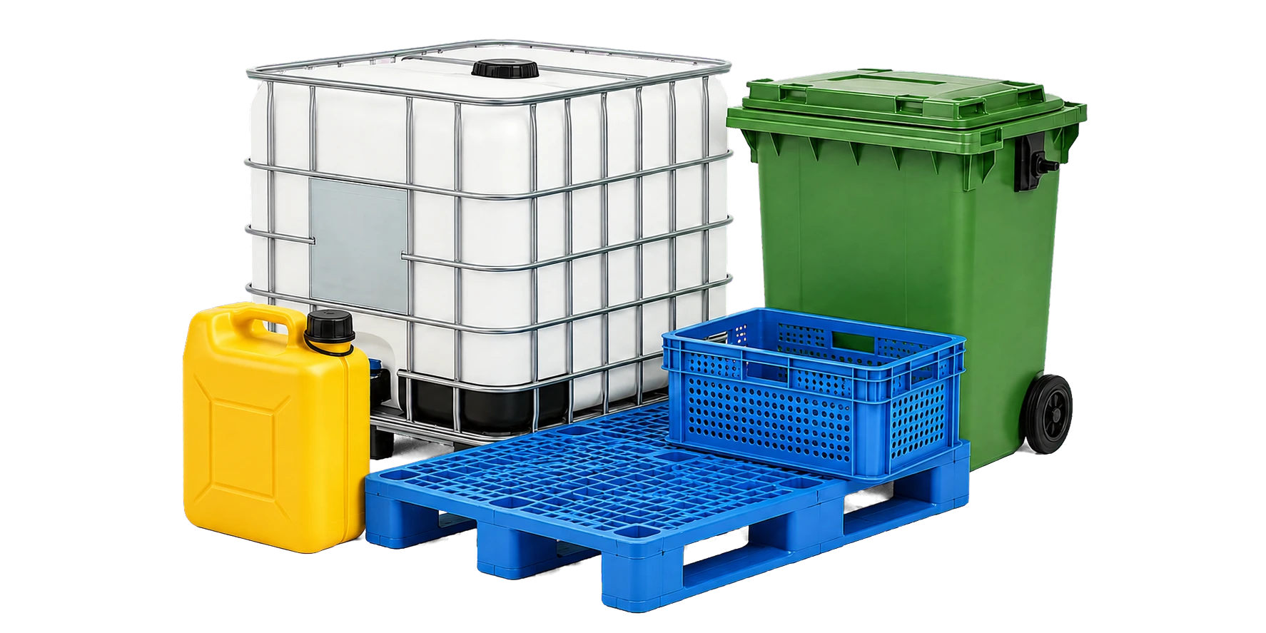NextBridge plastic pallet, crate, jerry can, IBC tank and waste bin range