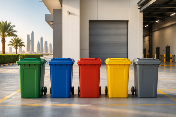 Color-coded bins at a UAE warehouse